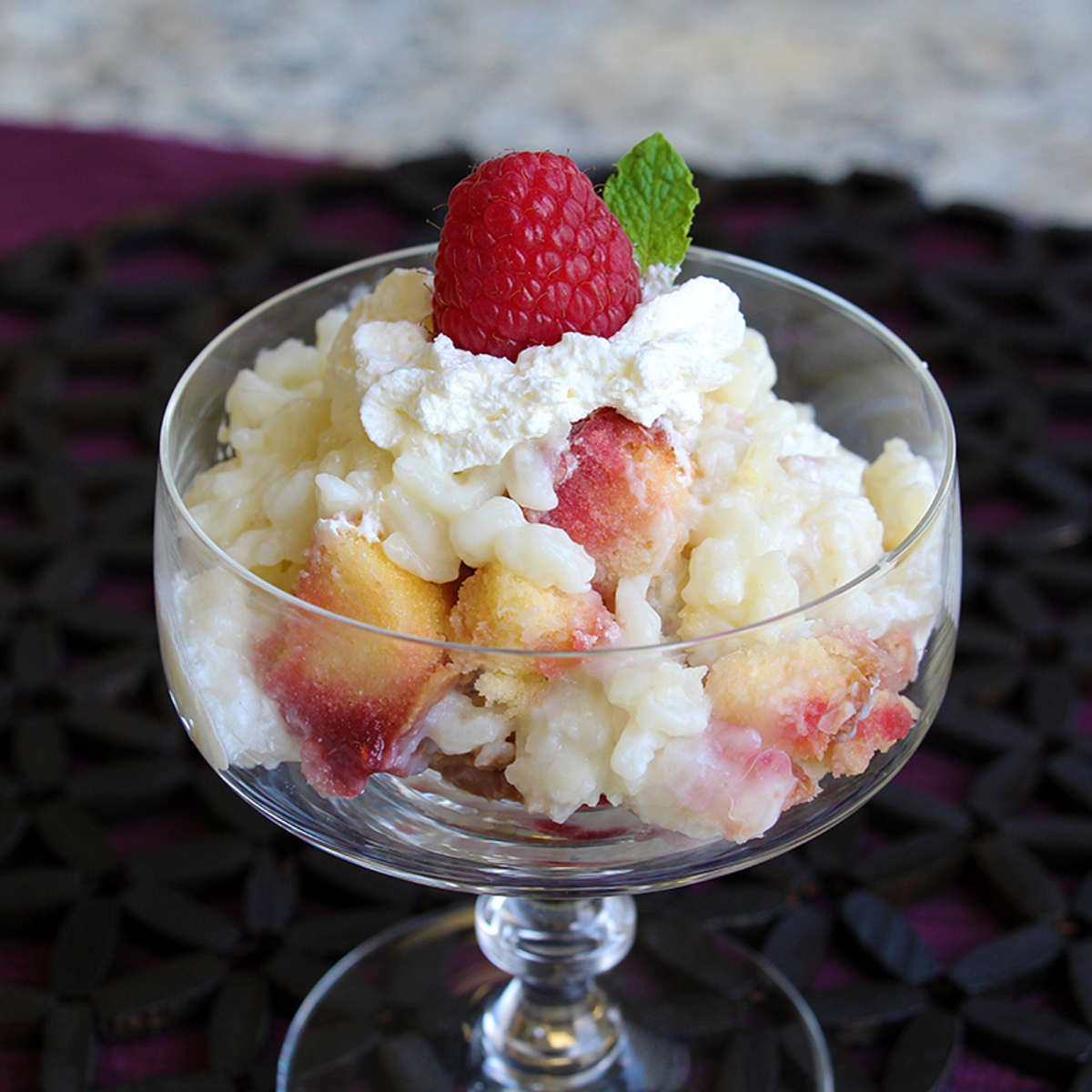 White Chocolate Raspberry Rice Trifle Recipe