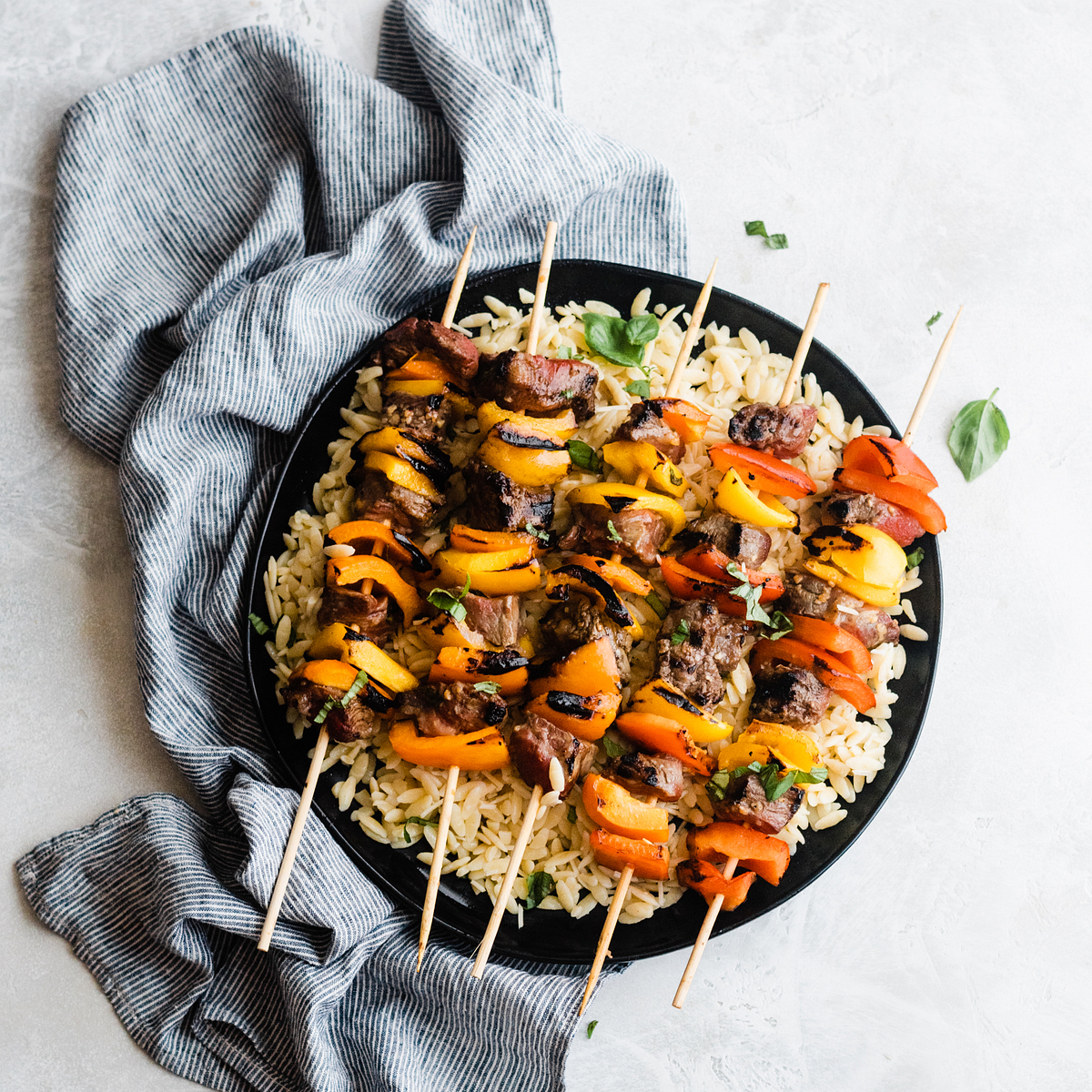 Beef Kabobs with Parmesan Orzo Recipe image