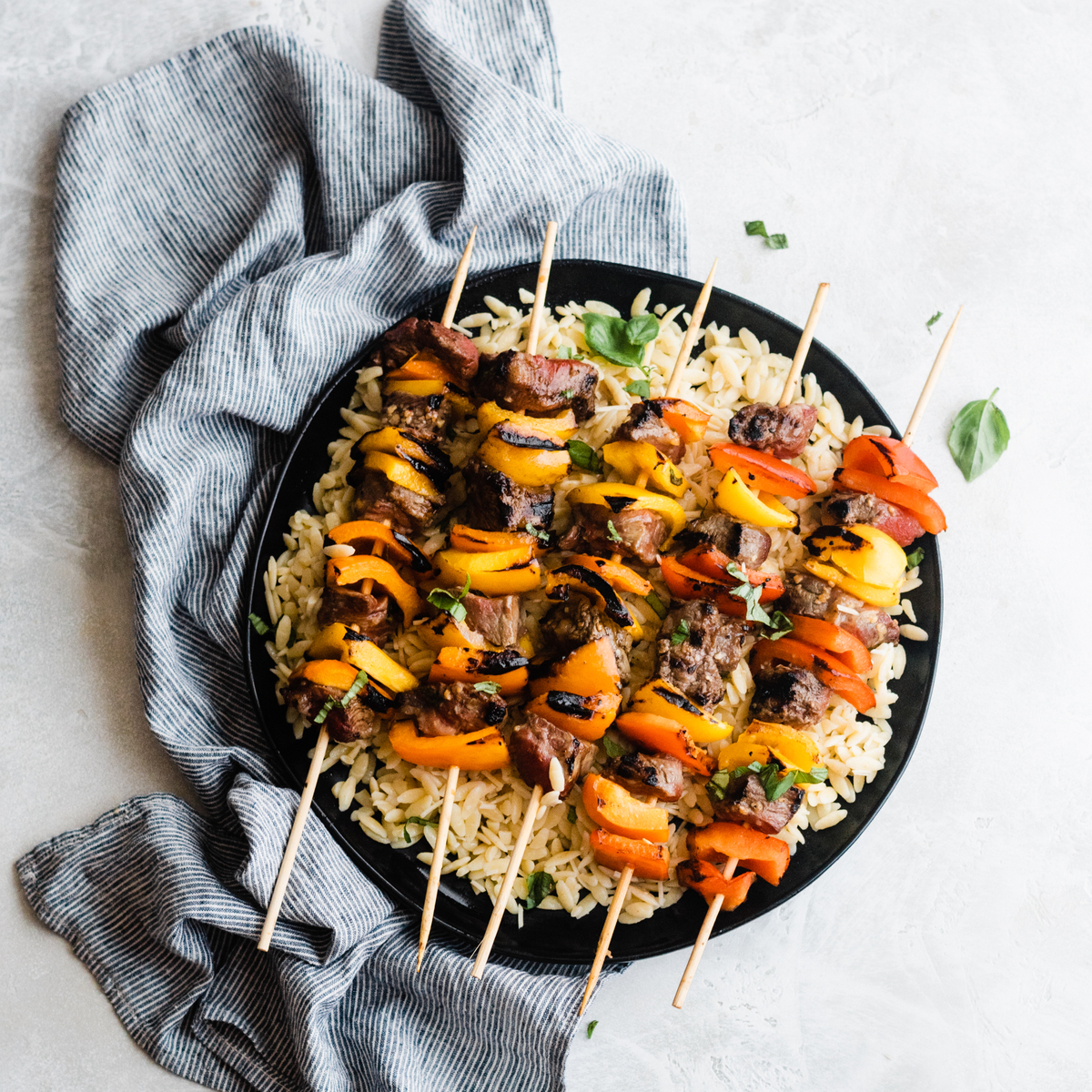 Beef Kabobs with Parmesan Orzo Recipe