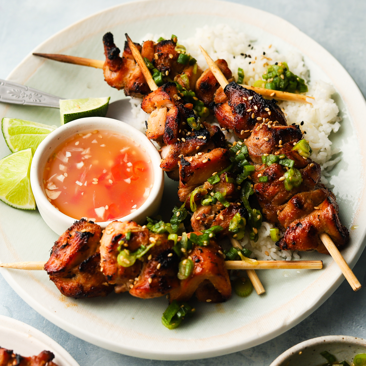 Lemongrass Skewered Chicken Kabobs