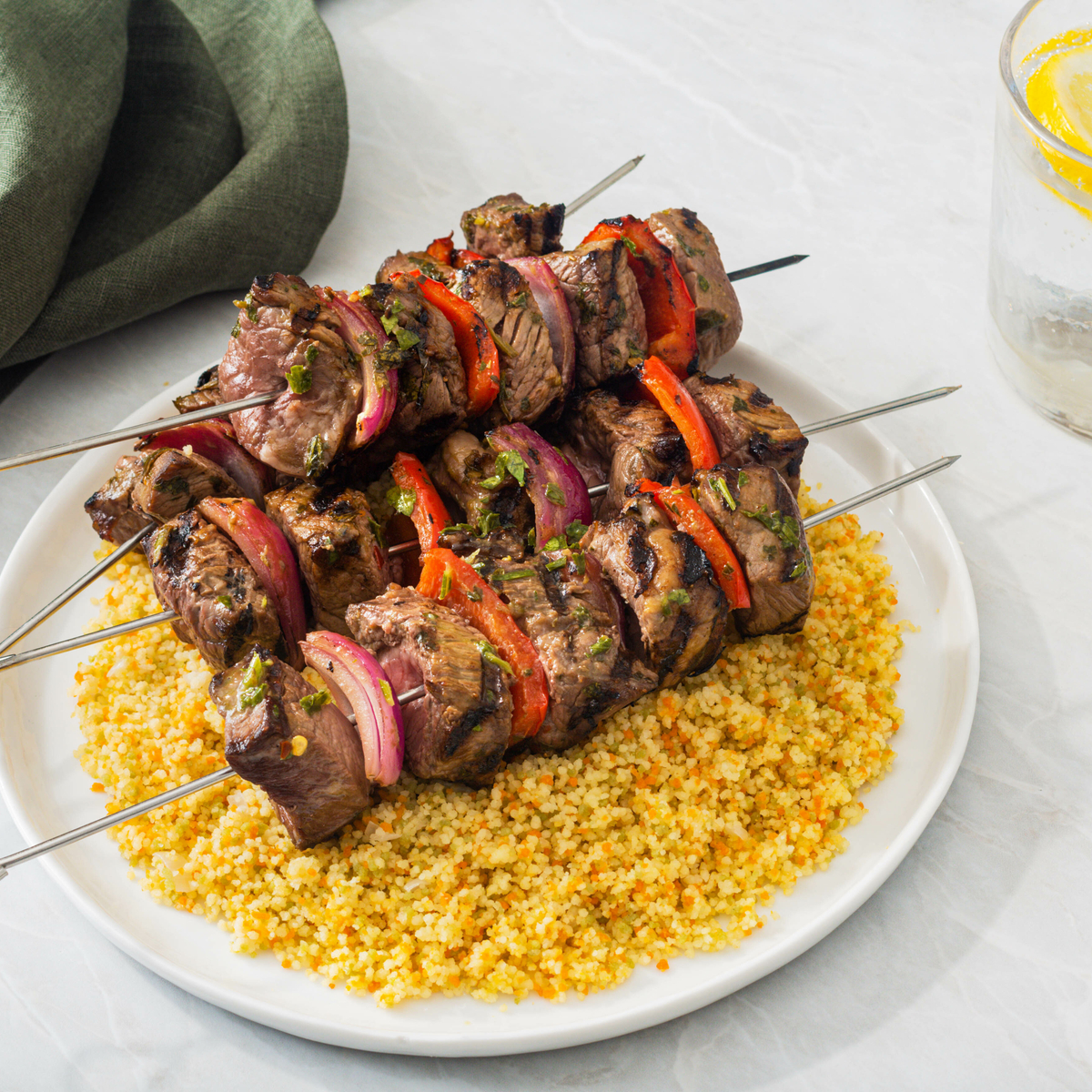 RiceSelect® TriColor Couscous with Grilled Beef Skewers