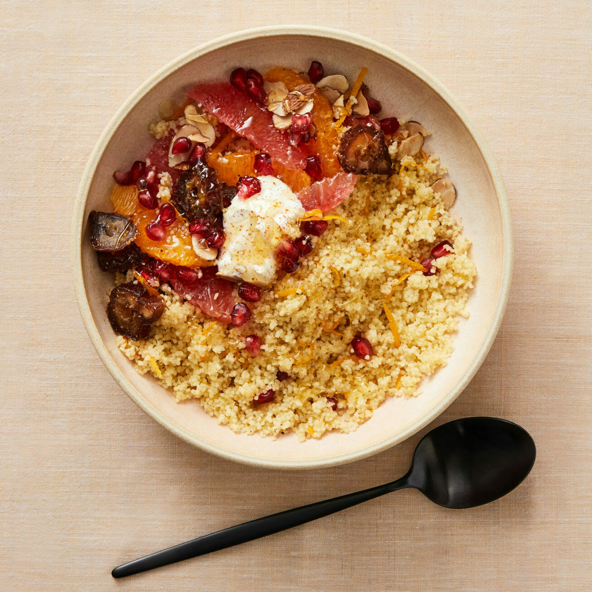Breakfast Couscous with Orange and Dates Recipe