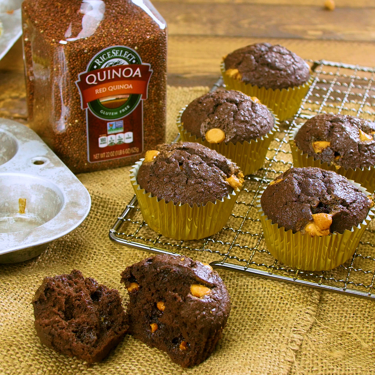 Chocolate Butterscotch Chip Quinoa Muffins Recipe