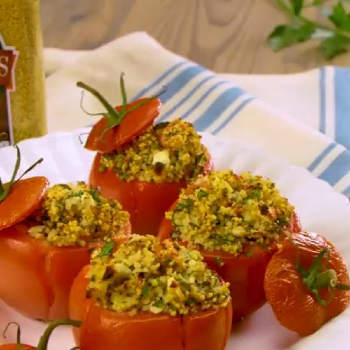 Couscous Stuffed Roasted Tomatoes Recipe