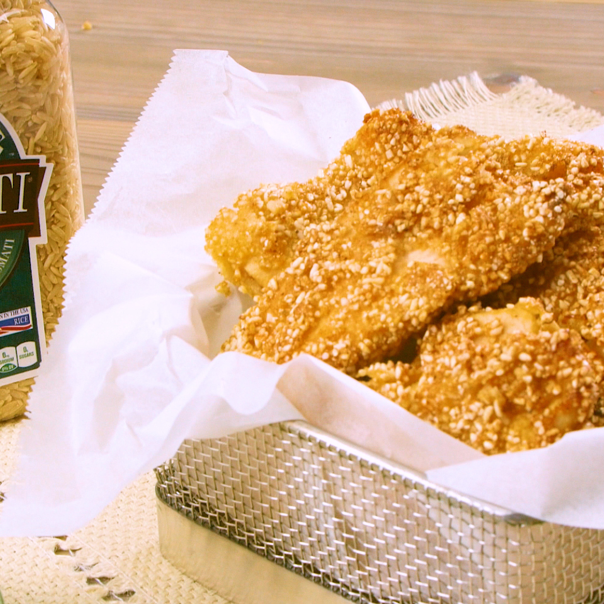 Crispy Brown Rice Chicken Fingers Recipe