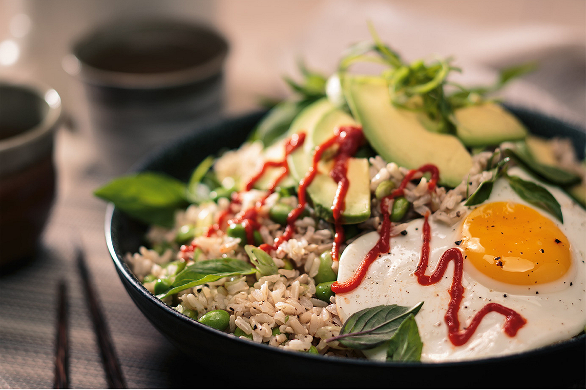 Egg and Edamame Brown Rice Bowl Recipe