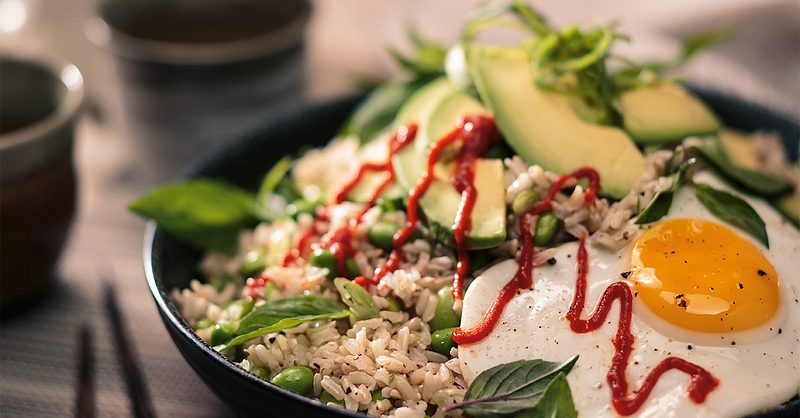 Rice Bowl with Fried Egg and Avocado Recipe