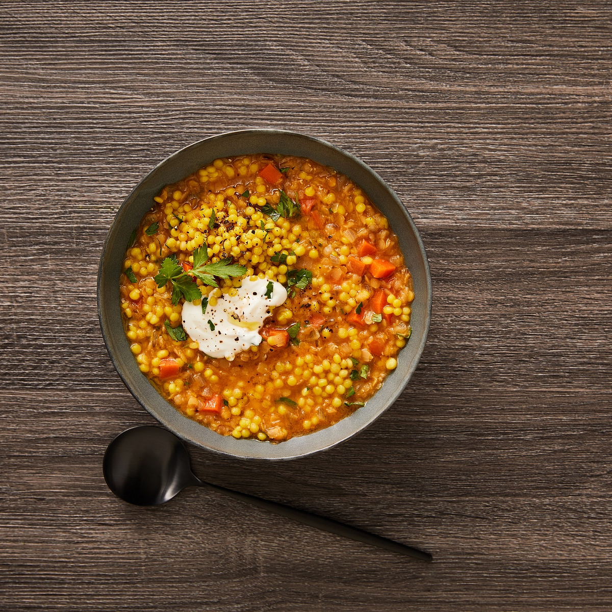 Lentil & Turmeric Pearl Couscous Soup Recipe