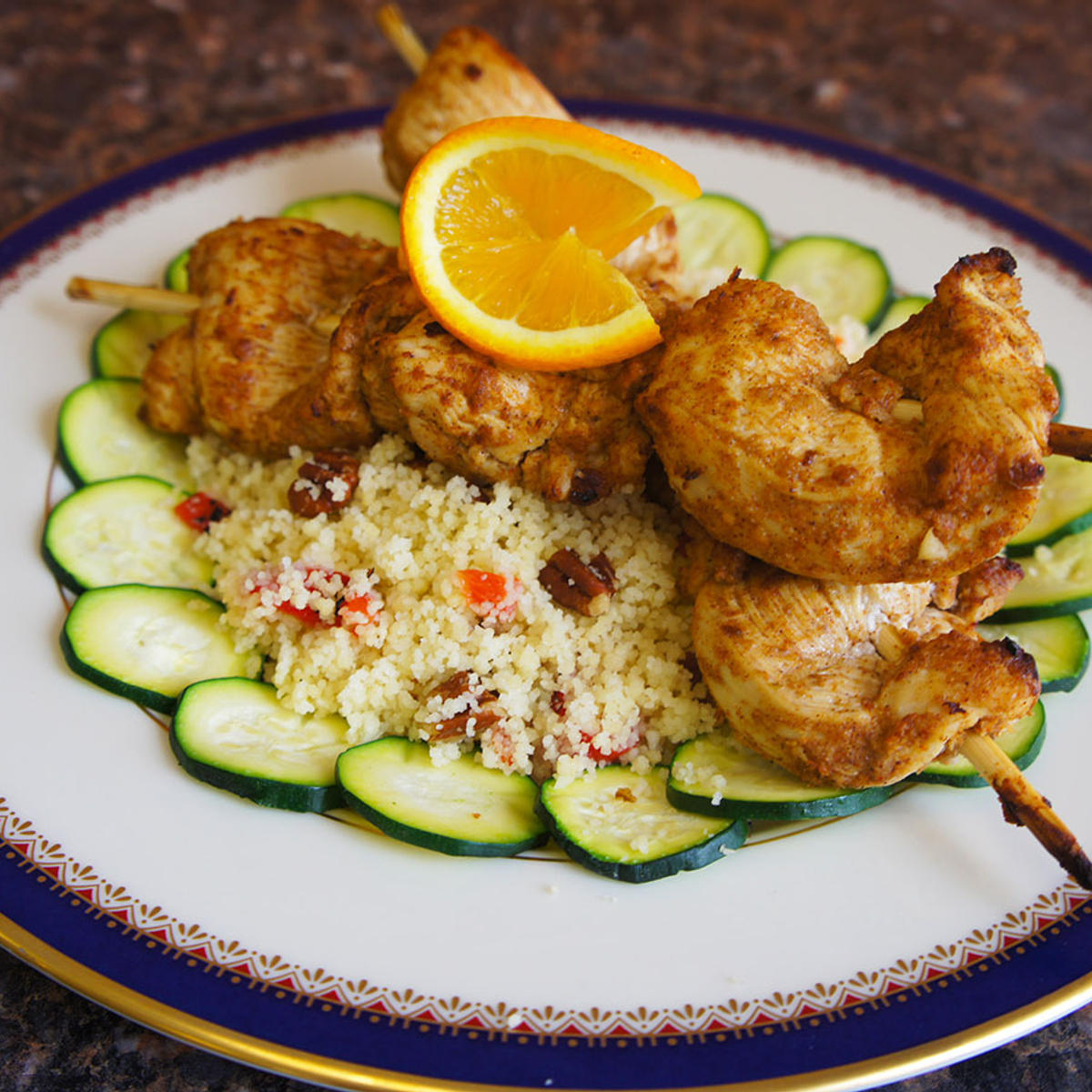 Moroccan Chicken Kabobs with Couscous Recipe