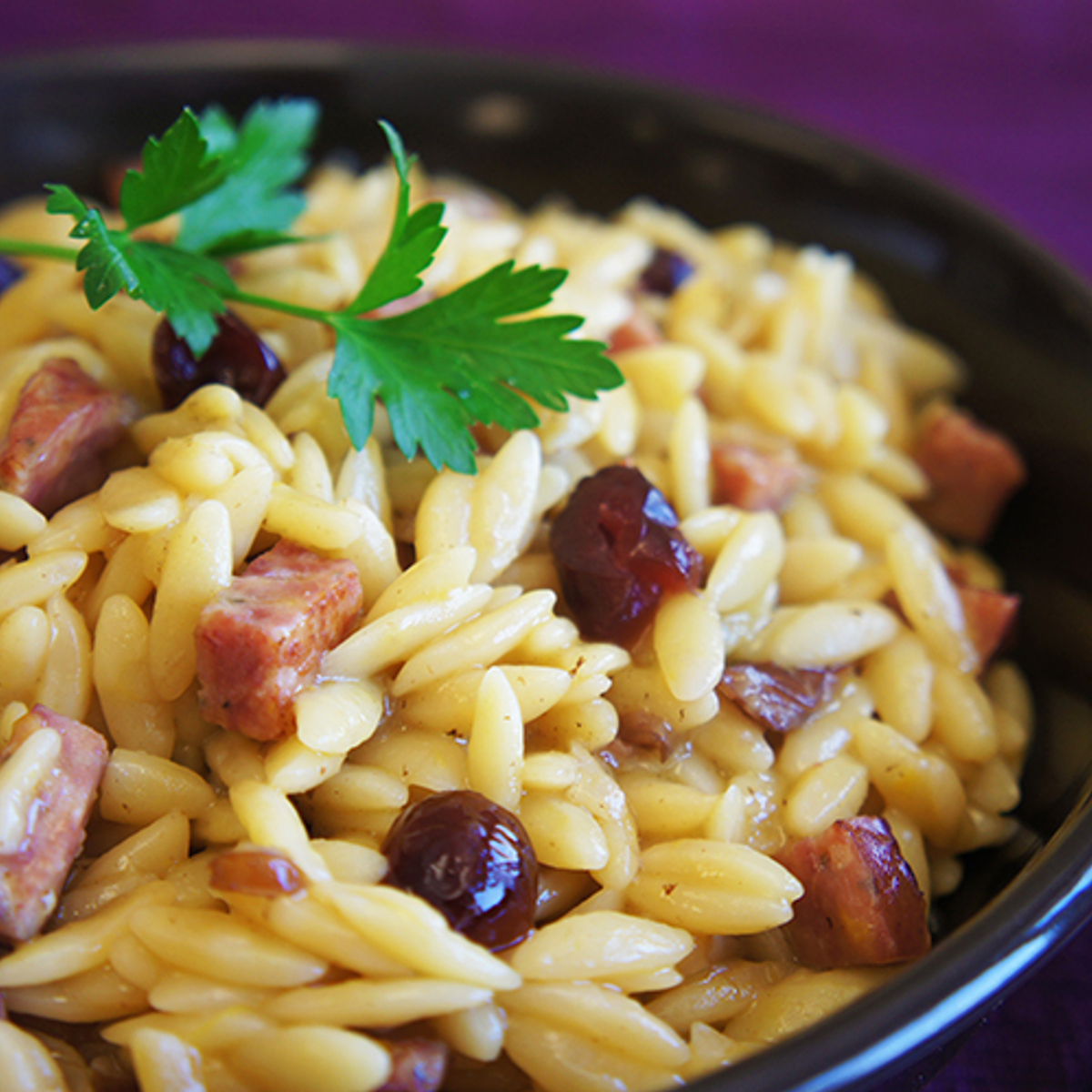 Orzo with Cranberries & Sausage Recipe