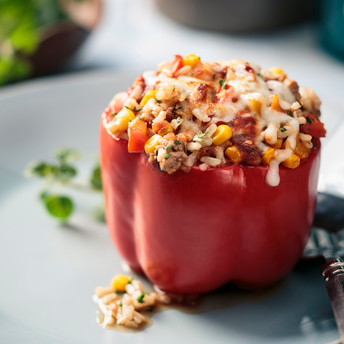 Rice & Turkey Stuffed Peppers Recipe