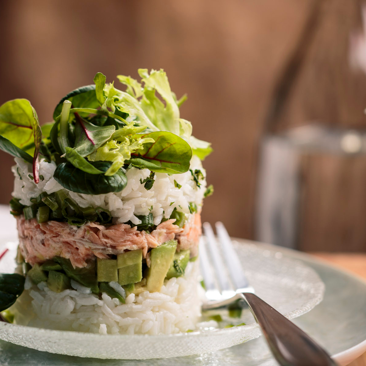 Spicy Salmon & Avocado Tower Recipe