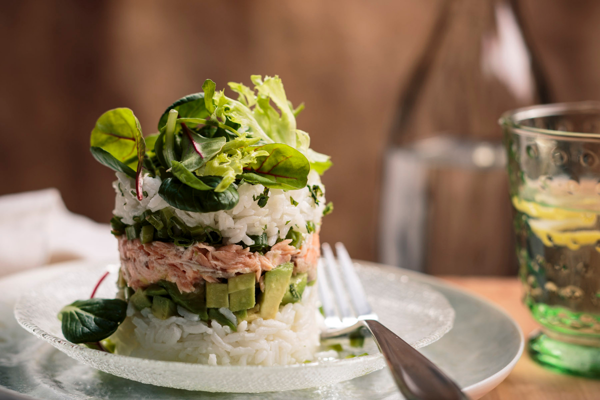 Spicy Salmon & Avocado Tower Recipe