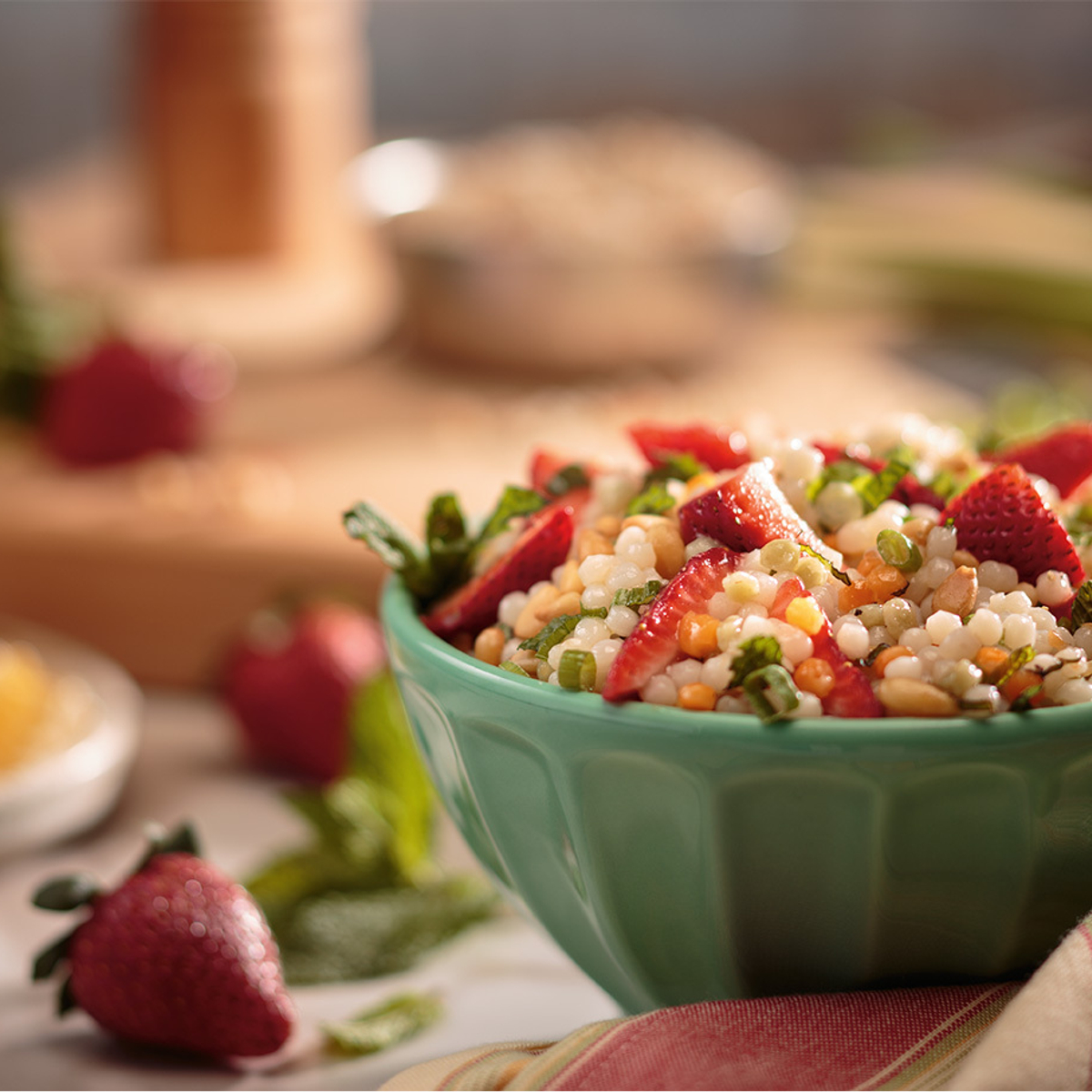 Strawberry Pearl Couscous Summer Salad Recipe